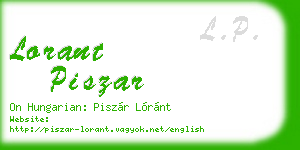 lorant piszar business card