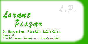 lorant piszar business card